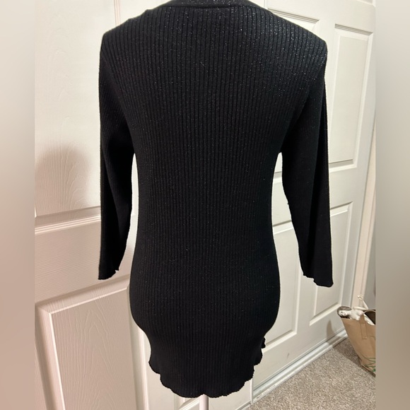 Lane Bryant Ribbed 3/4 sleeve sweater with silver sparkles. SZ 18, NWOT - Picture 5 of 8